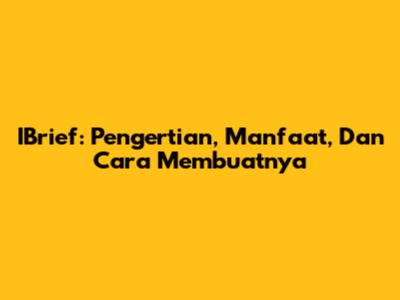IBrief: Pengertian, Manfaat, Dan Cara Membuatnya
