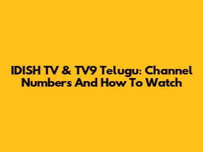 IDISH TV & TV9 Telugu: Channel Numbers And How To Watch