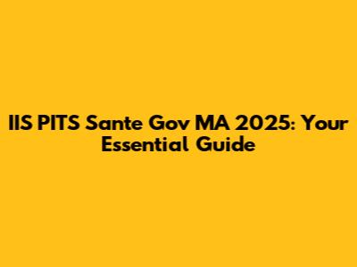 IIS PITS Sante Gov MA 2025: Your Essential Guide