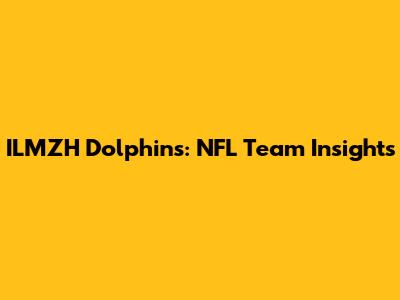 ILMZH Dolphins: NFL Team Insights