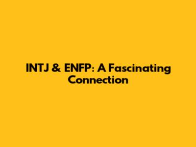 INTJ & ENFP: A Fascinating Connection