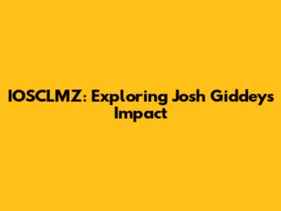 IOSCLMZ: Exploring Josh Giddey's Impact