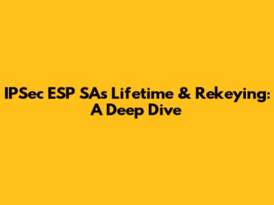 IPSec ESP SAs Lifetime & Rekeying: A Deep Dive