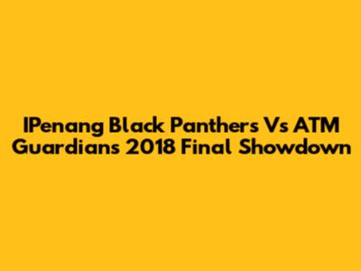 IPenang Black Panthers Vs ATM Guardians 2018 Final Showdown