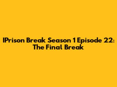 IPrison Break Season 1 Episode 22: The Final Break