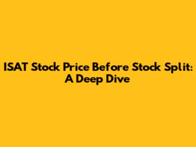 ISAT Stock Price Before Stock Split: A Deep Dive