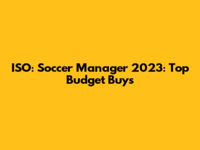ISO: Soccer Manager 2023: Top Budget Buys