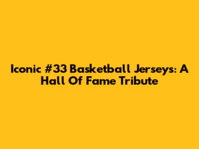 Iconic #33 Basketball Jerseys: A Hall Of Fame Tribute