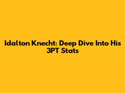 Idalton Knecht: Deep Dive Into His 3PT Stats