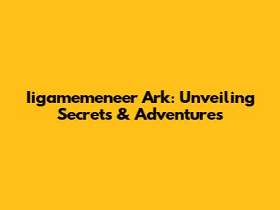 Iigamemeneer Ark: Unveiling Secrets & Adventures