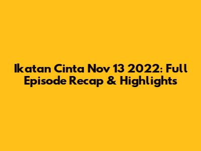 Ikatan Cinta Nov 13 2022: Full Episode Recap & Highlights