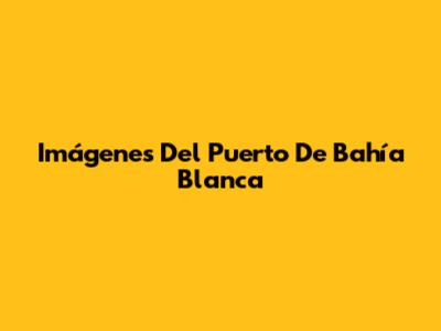 Imágenes Del Puerto De Bahía Blanca