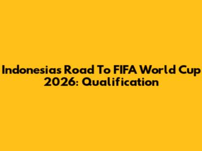 Indonesia's Road To FIFA World Cup 2026: Qualification