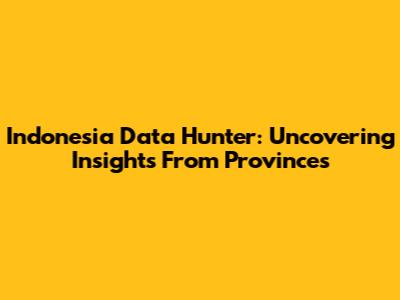 Indonesia Data Hunter: Uncovering Insights From Provinces