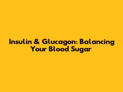 Insulin & Glucagon: Balancing Your Blood Sugar