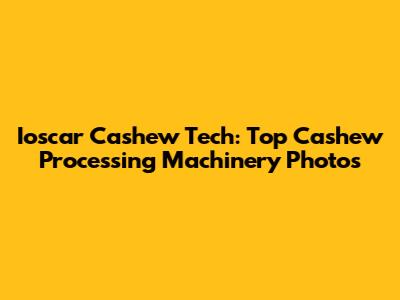 Ioscar Cashew Tech: Top Cashew Processing Machinery Photos