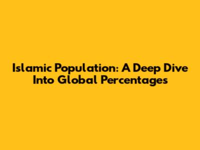 Islamic Population: A Deep Dive Into Global Percentages