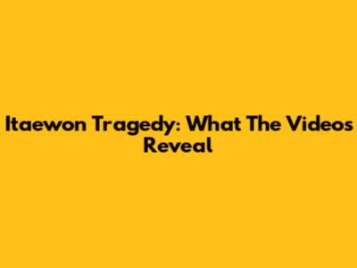 Itaewon Tragedy: What The Videos Reveal