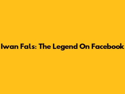 Iwan Fals: The Legend On Facebook