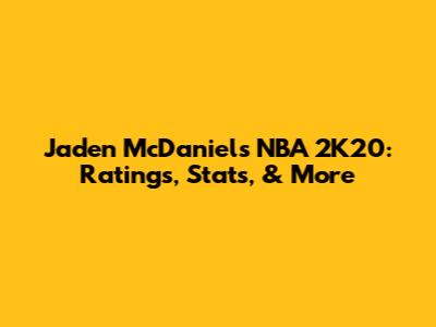 Jaden McDaniels NBA 2K20: Ratings, Stats, & More