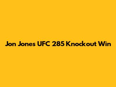 Jon Jones' UFC 285 Knockout Win