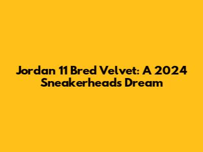Jordan 11 Bred Velvet: A 2024 Sneakerhead's Dream