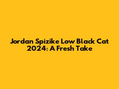 Jordan Spizike Low "Black Cat" 2024: A Fresh Take