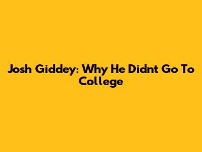 Josh Giddey: Why He Didn't Go To College