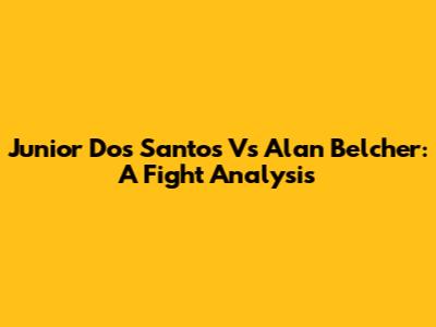Junior Dos Santos Vs Alan Belcher: A Fight Analysis