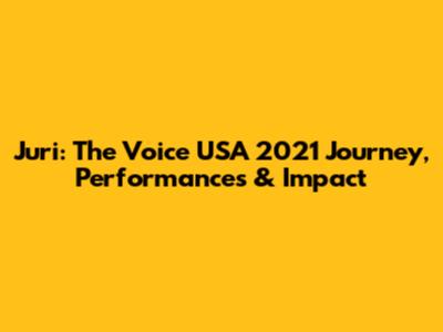 Juri: The Voice USA 2021 Journey, Performances & Impact
