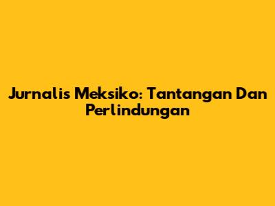 Jurnalis Meksiko: Tantangan Dan Perlindungan