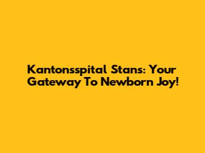 Kantonsspital Stans: Your Gateway To Newborn Joy!