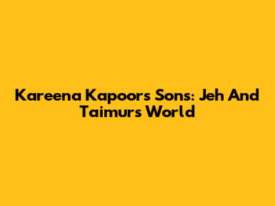 Kareena Kapoor's Sons: Jeh And Taimur's World