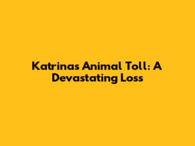 Katrina's Animal Toll: A Devastating Loss