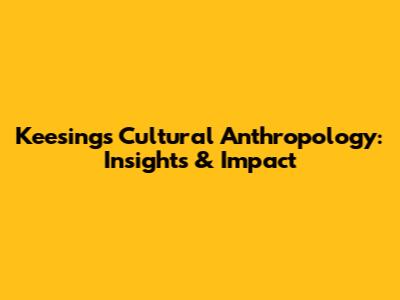 Keesing's Cultural Anthropology: Insights & Impact