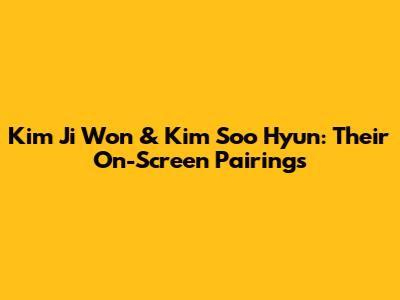 Kim Ji Won & Kim Soo Hyun: Their On-Screen Pairings
