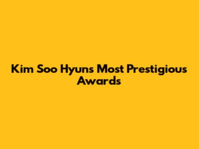 Kim Soo Hyun's Most Prestigious Awards