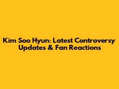 Kim Soo Hyun: Latest Controversy Updates & Fan Reactions