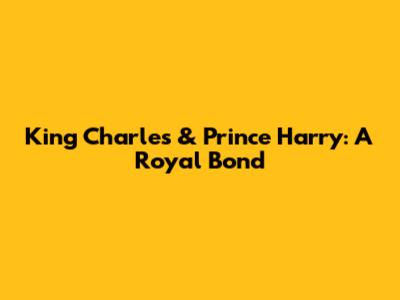 King Charles & Prince Harry: A Royal Bond