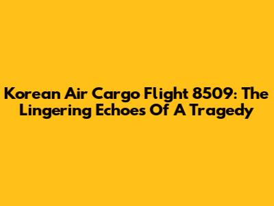Korean Air Cargo Flight 8509: The Lingering Echoes Of A Tragedy