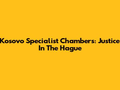 Kosovo Specialist Chambers: Justice In The Hague