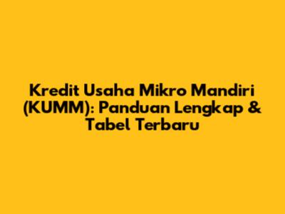 Kredit Usaha Mikro Mandiri (KUMM): Panduan Lengkap & Tabel Terbaru