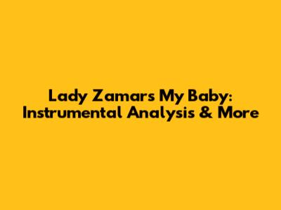 Lady Zamar's 'My Baby': Instrumental Analysis & More