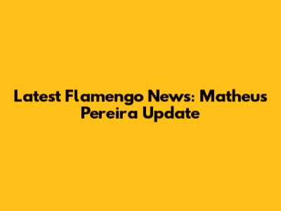 Latest Flamengo News: Matheus Pereira Update