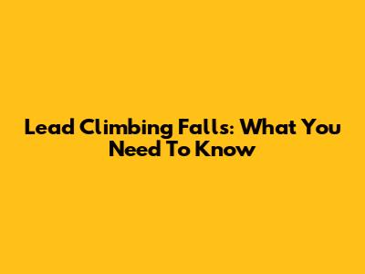 Lead Climbing Falls: What You Need To Know