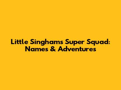 Little Singham's Super Squad: Names & Adventures
