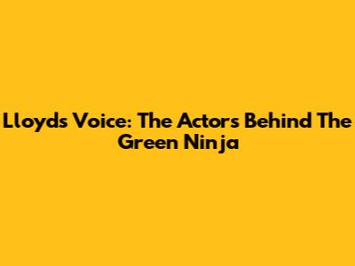 Lloyd's Voice: The Actors Behind The Green Ninja