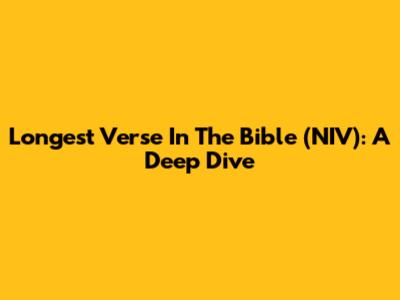 Longest Verse In The Bible (NIV): A Deep Dive