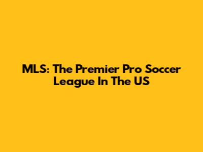 MLS: The Premier Pro Soccer League In The US