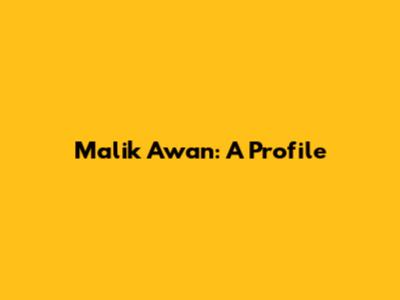 Malik Awan: A Profile